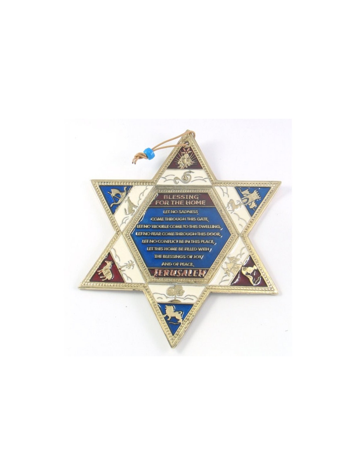 עיטור קיר מגן דוד בציפוי זהב עם טריב... | מָגֵן דָוִד